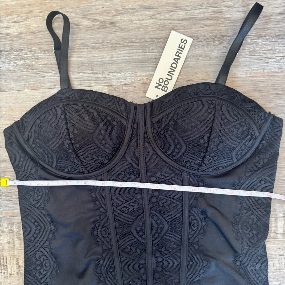 No Boundaries Black Lace Bustier Top - Picture 7 of 11